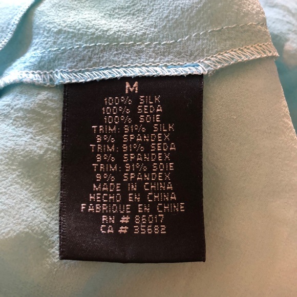 Bebe ombré ivory aqua Silk blouse - Picture 5 of 6